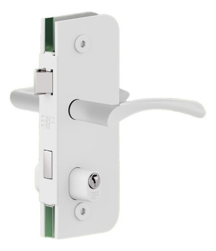 Miolo Fechadura Porta Vidro 3f 3080 21m C/ Maçaneta Branco