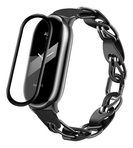 Pulsera De Acero, Cuero Y Film For Xiaomi Mi Band 8