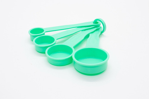 Jogo De Colher Medidora Plástica - 4 Peças Cor Verde-claro