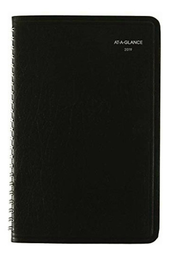 At-a-glance Sk4100 - Agenda Semanal Para Citas, 12,7x20,3 Cm Año 2019 Portada Negro Liso