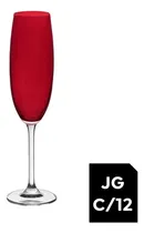 Comprar Jg 12 Taças Cristal Vermelho Carmim Champagne 220ml Bohemia