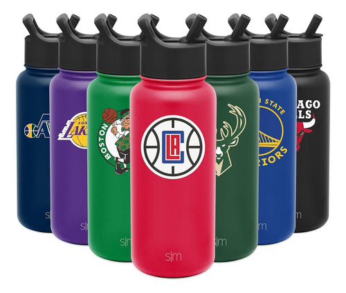 Botella De Agua Licencia Oficial De Nba Tapa De Paja, T...