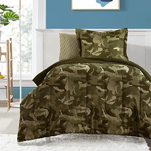 Edredón Camuflaje Niños, Verde Militar, Twin