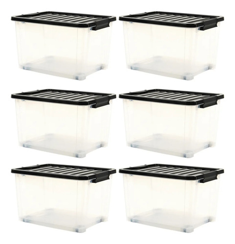 Combo 6 Organizadores De Plástico Life Box 95lts Gardenlife