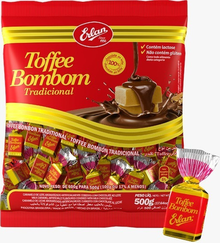 Bombom Toffee Erlan 500g Tradicional 