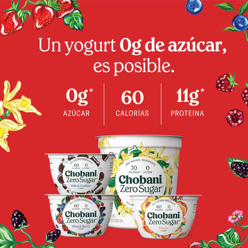 Yoghurt Chobani Batido Zero Sugar Vainilla 907g