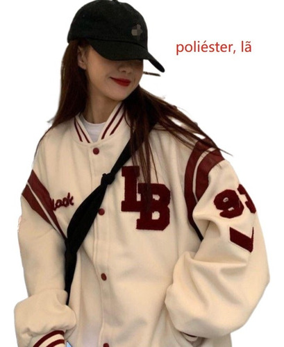 Chaqueta Uniforme De Béisbol Estilo Universitario Mujeres