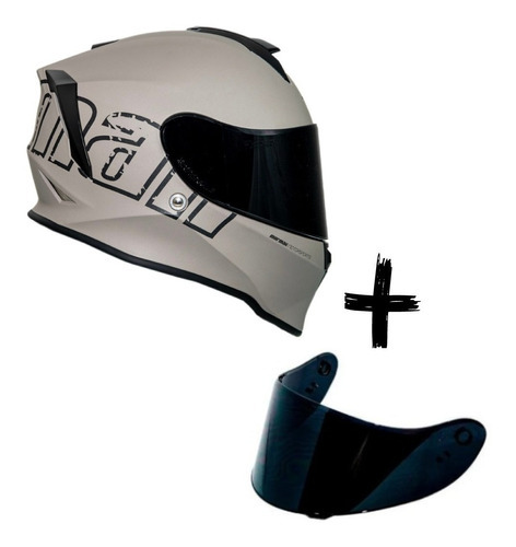 Capacete Fechado Mormaii M1 Titanium Cinza + Viseira Fumê Cor Titanium Fosco + Viseira Fumê Tamanho do capacete 60