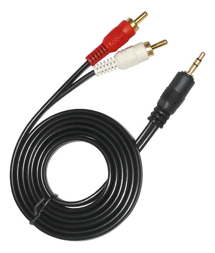 Cable Plug 3.5 A 2 Rca /3 Metros Datacom Pronobel Color Negro