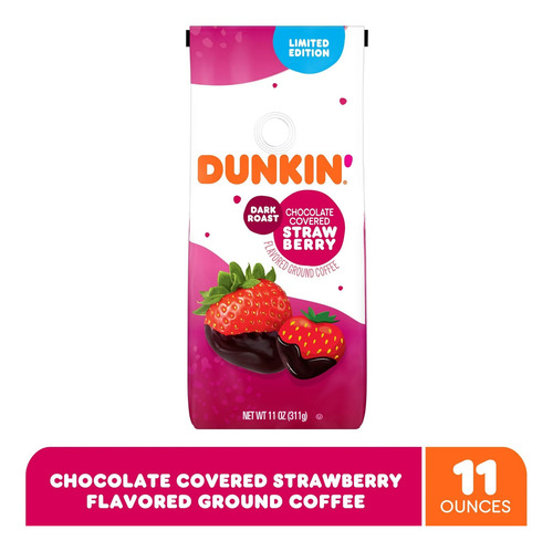 Dunkin Chocolate Covered Strawberry Ground Coffee 311 Grs
