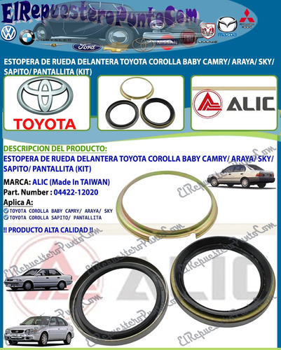 Estopera Rueda Delantera Baby Camry Araya Sapito Pantallita