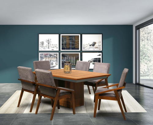 Comedor 6 Sillas Nimarc Nogal Këssa Muebles
