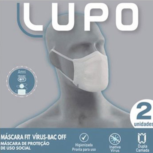 Kit 8 Máscaras De Proteção Lupo Fit Antimicrobial Lavável Cor Branco