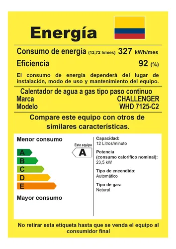 Calentador Digital De Paso Gas Natural 12 Lt Tiro Forzado