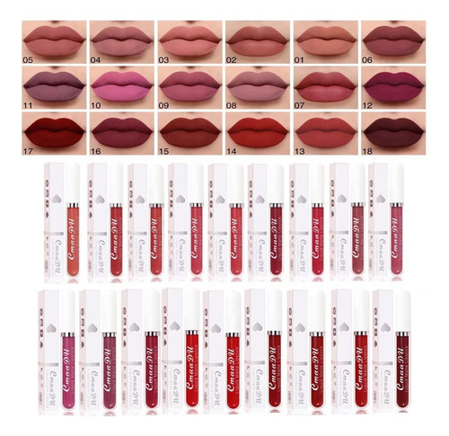 Cmaadu 18 Colores Lápiz Labial Brillo De Labios Taza