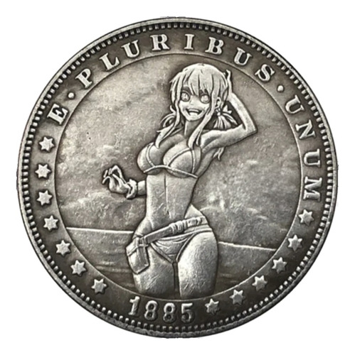 Moneda 1 Dólar Mujer Anime 1885, Hobo One Dollar Morgan