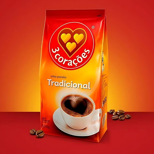 Café Três Corações Tradicional Moído Kit 5 Pacotes 250g