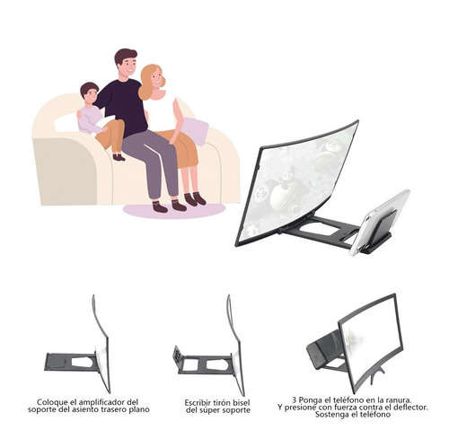 Imagen 6 de 10 de Pantalla Hd Amplificadora Para Teléfono Con 12 Pulgadas