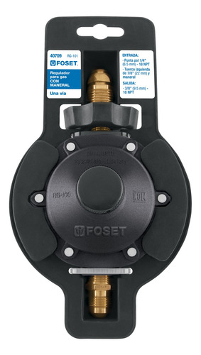 Regulador De Gas 1 Via Con Maneral Baja Presion Foset 40709
