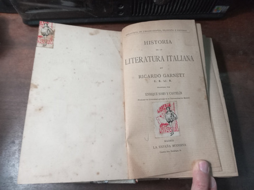 Libro Historia De La Literatura Italiana