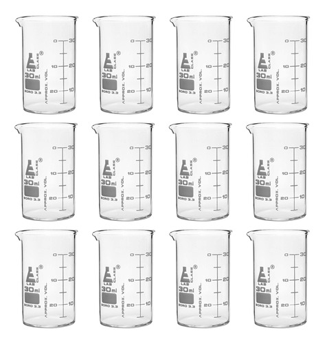 Beakers, 30 Ml  Pack De 12  Astm  Baja Forma Con Boquilla  D