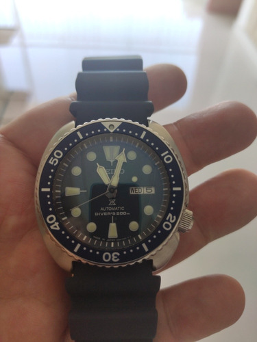 Seiko Turtle 773 +vidro Safira+pulseira Borracha Orig