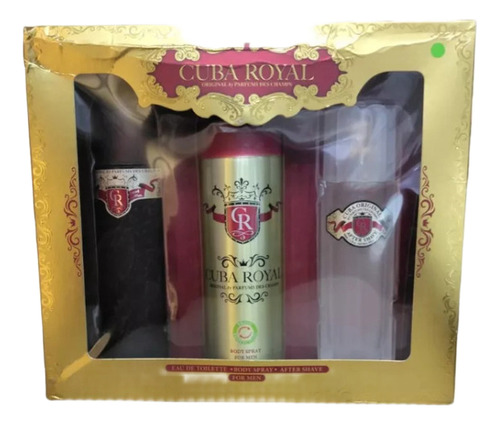 Set Cuba Royal 3pzs Edt/desodorante/after Shave 100ml.