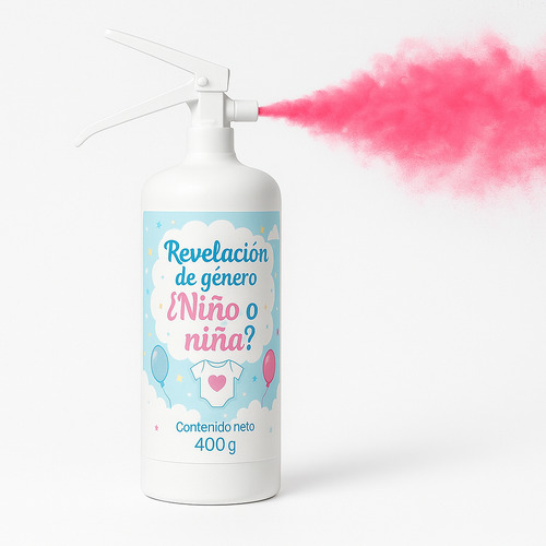 Disparador Extintor Polvo Revelación Genero Color Rosa Fresa Rosa Fresa