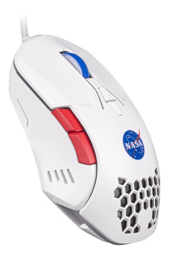 Mouse Alámbrico Gamer Luz Rgb De Nasa Hasta 6000 Dpis Ba Color Blanco