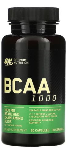 Optimum Nutrition Bcaa 1000 Mg 60 Cápsulas Sabor Sin sabor