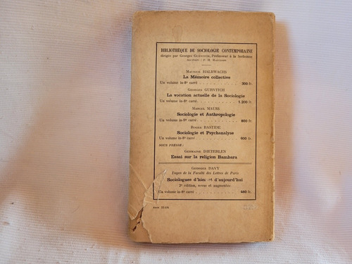 Imagen 4 de 6 de Sociologie Et Psychanalyse Roger Bastide Puf En Frances 1950