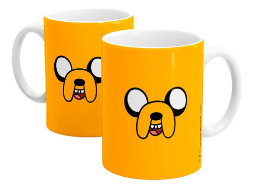 Caneca Cerâmica Oficial Hora Da Aventura Estampa Jake 300ml Cor Amarela Nome Do Desenho Hora Da Aventura