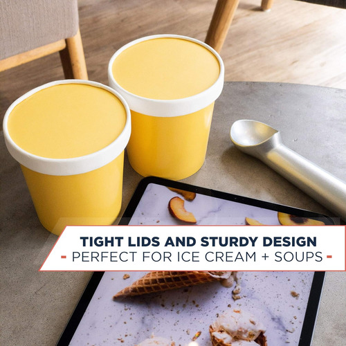 Envases De Helado Glowcoast Con Tapa - Recipiente De Alma...