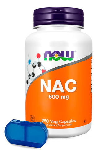 Suplemento en cápsula NOW NAC de 250 un