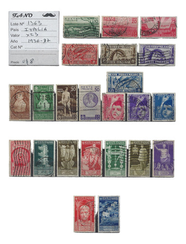 Lote1363 Italia X 23 Estampillas Años 1936-1937