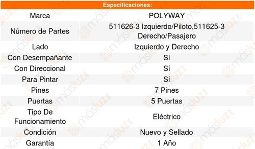 Set 2 Espejos Polyway Mazda Cx5 15_16