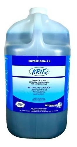 Krit Envase 4litr Desinfectante De Instrumental Antioxidante