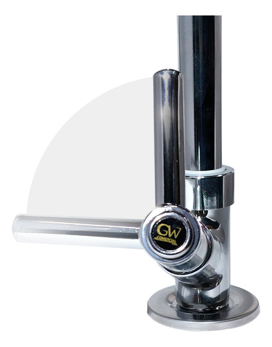 Torneira De Cozinha De Bancada Tubo Gourmet Cônico 1/4v. C72 Cor Cromado