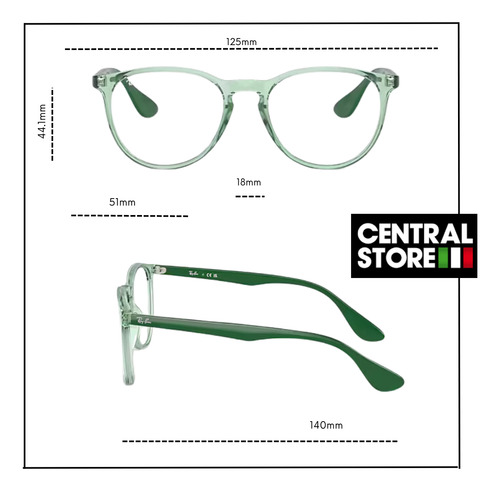Lentes Marcos Armazon De Lectura Ray Ban Rb7046 Verde Small