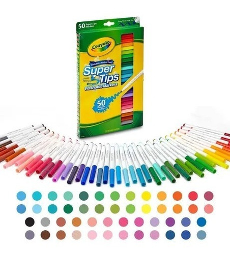 Imagen 3 de 4 de Lápices Crayola Súper Tips 50 Colores