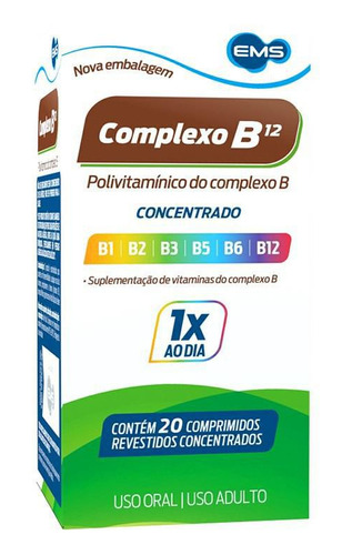 Complexo B Concentrado Com 20 Comprimidos Ems