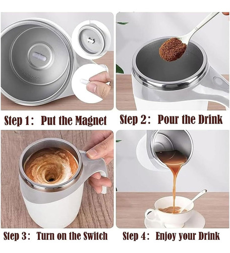 Taza Café Agitación Magnética Automática 380 Ml Recargable