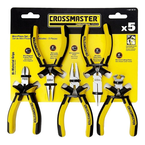 Imagen 1 de 2 de Set Mini Pinzas Alicates Electronica Artesanias Crossmaster
