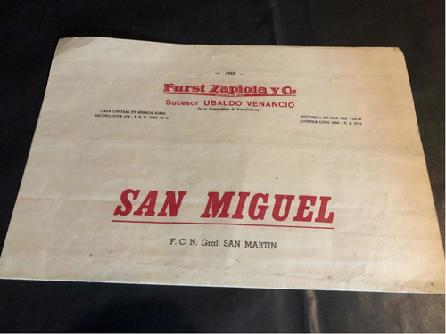 Imagen 1 de 1 de Antiguo Plano San Miguel. 53318.