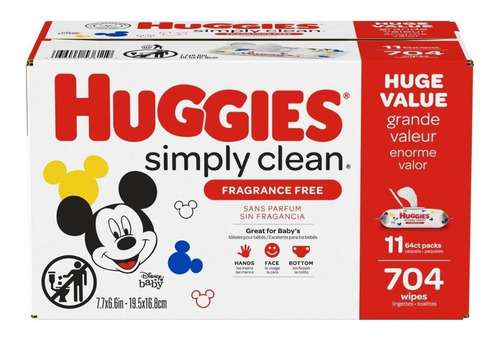 Toallitas Húmedas Para Bebé Huggies Caja 704 Pzas