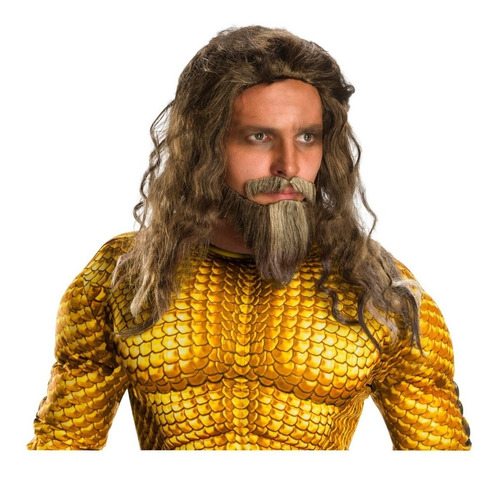 Barba Y Peluca De Aquaman, Accesorio De Disfraz Para