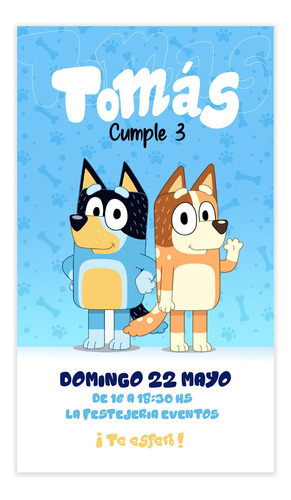 Invitación Digital Bluey Personalizada