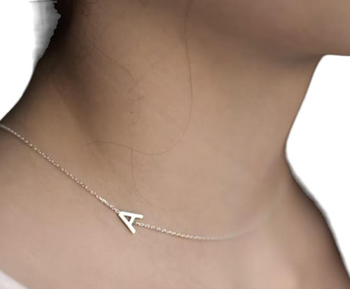 Collar Chocker Inicial En Plata 925 Personalizado Para Mujer