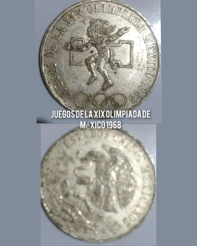 Moneda Plata Xlx Olimpiada De México 1968 Plata 25pesos