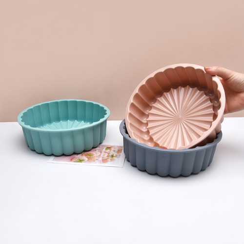 Molde De Silicón Redondo Diseño Solar Antiadherente Para Pan, Gelatinas Y Pasteles 2 Pzs
